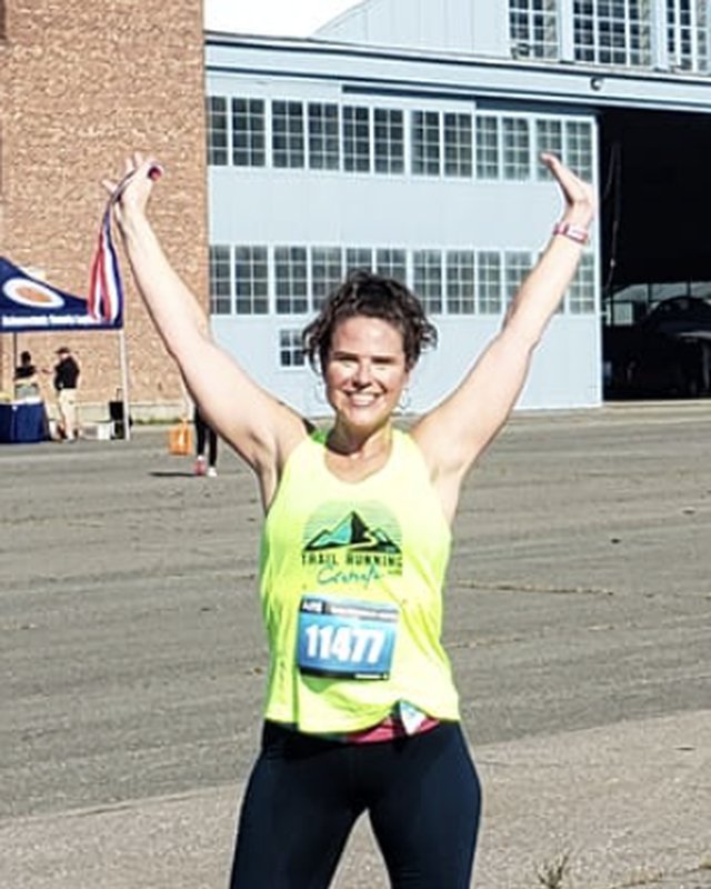 Laura B. running Miles on the Mohawk in Schenectady, NY