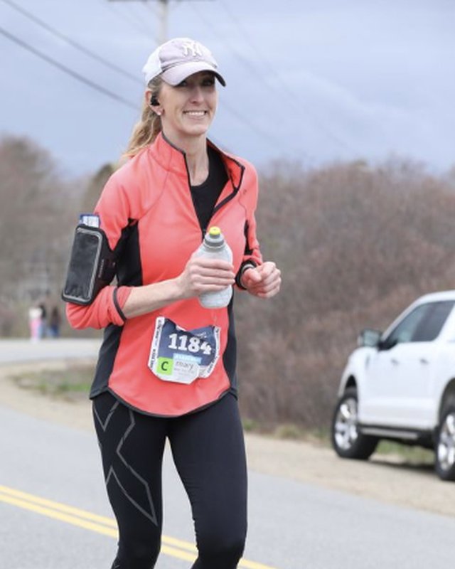 Mary F. after her marathon comeback